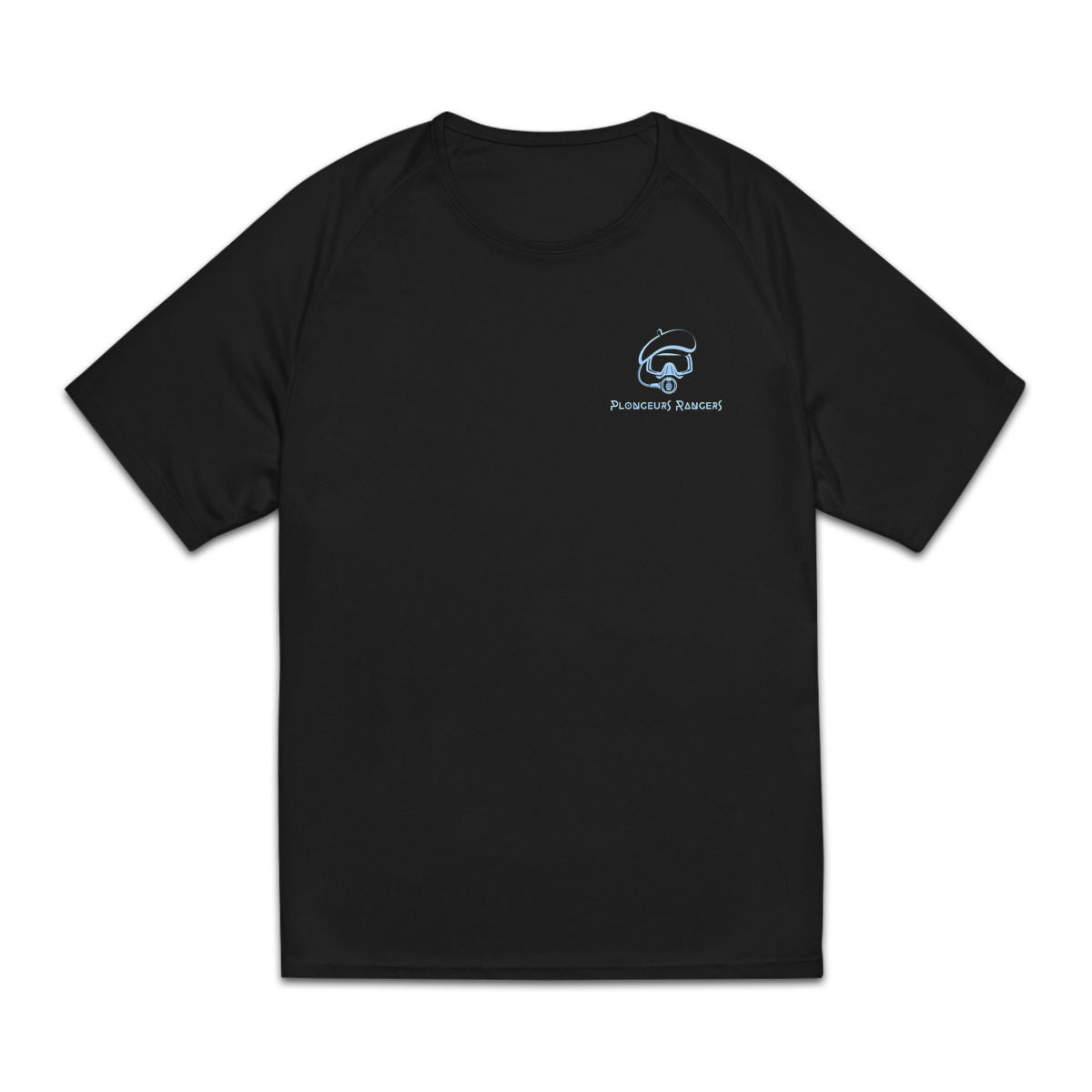 T-shirt noir technique léger pour sport ou mission plongeurs rangers